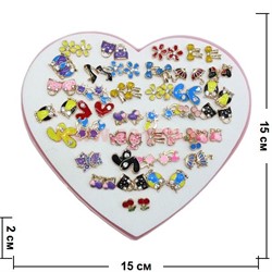 Сережки детские (M-110) цена за упаковку из 36 пар - фото 101091