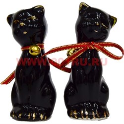 Кошки с колькокольчиками (KL-555) из фарфора цена за пару - фото 103441
