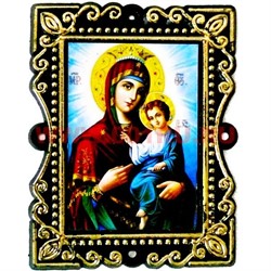 Православный оберег "Богородица с ребенком" (пластик с рисунокм) - фото 106619