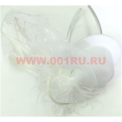 Сетка для волос с перьями обруч или зажим 12 шт/упаковка - фото 106945