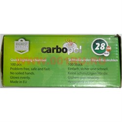 Уголь для кальянов CARBOPOL 28 мм древесный (100 таблеток) - фото 107253