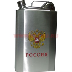 Фляга «канистра» Россия 78 унций в чехле с ремешком - фото 114144