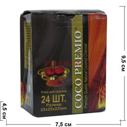 Уголь для кальяна Coco Premio 24 шт кубик 22 мм - фото 114762