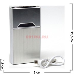 Портсигар + спиральная зажигалка USB на 20 сигарет - фото 117075