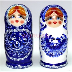 Матрешка 5-ка роспись «Гжель» 18 см - фото 124611