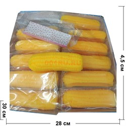 Игрушка мягкая «кукуруза» силиконовая 12 шт/уп - фото 126319
