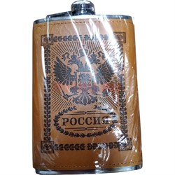 Фляга в коже «Россия» (емкость 8,9,10 унций) - фото 129309