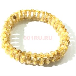 Браслет из бусин желтого кварца-волосатика 6 мм - фото 136608
