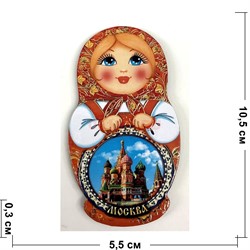 Магнит деревянный (MS-07) «Матрёшка» - фото 137065