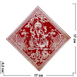 Денежная салфетка красная 17х17 см "Ганеша" цена за пару - фото 137942