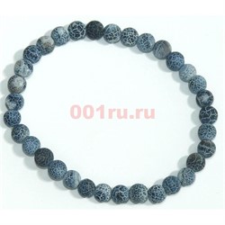 Браслет из африканского агата круглый 6 мм серый цвет - фото 138541