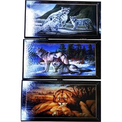 Нарды деревянные 40 см рисунки в ассортименте - фото 145428