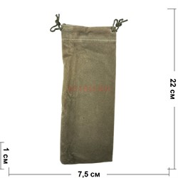 Чехол подарочный замша 7,5x22 см серый 50 шт/уп - фото 153506