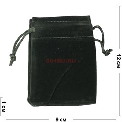 Чехол подарочный замша 9x12 см черный 50 шт/уп - фото 153524