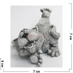 Кошка лежачая 7 см из мраморной крошки - фото 154424