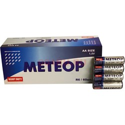 Батарейки солевые Метеор пальчиковые АА 60 шт/уп - фото 154575