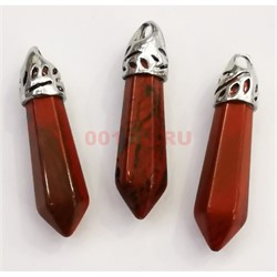 Маятник-подвеска 4 см красная яшма в огранке - фото 154807