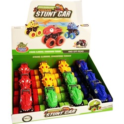 Машинка динозавр Stunt Car 12 шт/уп - фото 156468