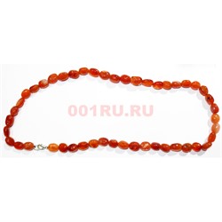 Бусы 47 шт из сердолика 45 см - фото 158120