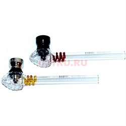 Трубка стеклянная «клубника» D&K glass pipe 8565 прозрачная - фото 162442