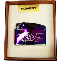 Зажигалка бензиновая Honest (рисунки и цвета микс) - фото 162468