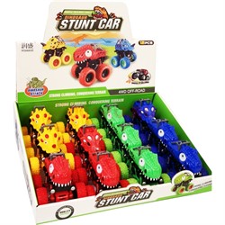 Машинка динозавр Stunt Car 12 шт/уп - фото 163012