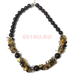 Бусы колье из граната 10 и 12 мм с цитрином - фото 167299