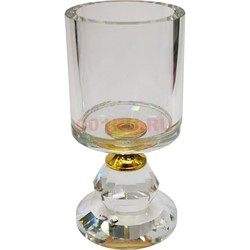 Подсвечник стеклянный «чаша» 10 см (XH103-38) - фото 170844