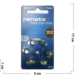 Элемент питания renata batteries ZA312 (для слуховых аппаратов) по 6 шт/уп - фото 170955