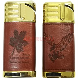Зажигалка газовая турбо в коже с рисунками животных и птиц 20 шт/уп - фото 174958