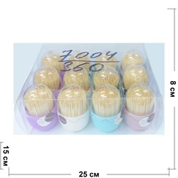 Зубочистки (7004) из дерева 12 шт/уп 360 шт/кор - фото 175281
