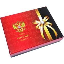 Набор подарочный Россия (D-1902) с флягой 18 унций и 4 стаканчика - фото 175822
