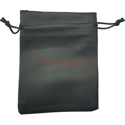 Чехол пакетик из кожзама 12x15 см черный 50 шт/упаковка - фото 177204
