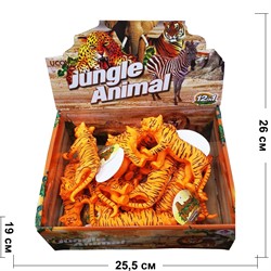 Игрушка пластиковая мягкая Тигр Jungle Animal 12 шт/упаковка - фото 177922