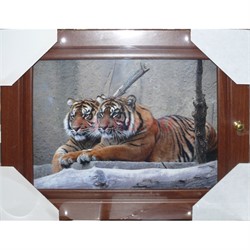 Ключница (36x24 см) деревянная Тигр Символ 2022 года - фото 178163