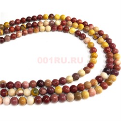 Нитка бусин 6 мм из яшмы унакит 38 см - фото 179617
