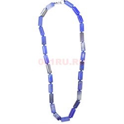 Бусы из синего агата 1,5x0,5 цилиндр 45 см - фото 180201