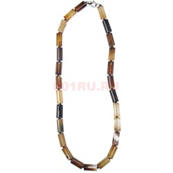 Бусы из коричневого агата 1,5x0,5 цилиндр 45 см - фото 180203