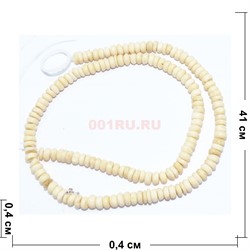 Нитка бусин (размер сегмента 0,1x0,4x0,4 см) из кости 41 см - фото 183406