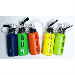 Бонг стеклянный 10 см в резине Mini Glass Hookah 12 шт/упаковка - фото 187131