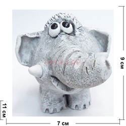 Фигурка Слоник из мраморной крошки 9 см - фото 187516