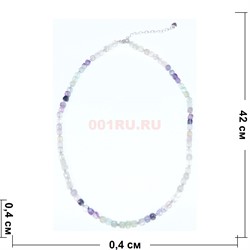 Бусы 45 см из флюорит (размер бусин 0,4x0,4 см) - фото 187604