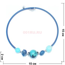 Чокер микс из бирюзы и содалита 15 см - фото 187708