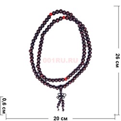 Четки буддистские деревянные 108 четок 8 мм 70 см - фото 190937