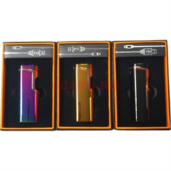 Зажигалка USB (21-13) двойной разряд электроимпульсная 3 цвета - фото 194960