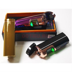 Зажигалка USB (21-13) двойной разряд электроимпульсная 3 цвета - фото 194963