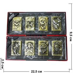 Зажигалка бензиновая "Эти прекрасные черепа" цена за 4 шт - фото 197606