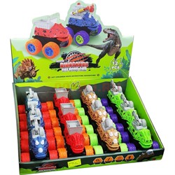 Машинка Динозавры строительная Dinosaurs Off Road Car 12 шт/упаковка - фото 200313