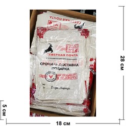 Пакет подарочный новогодний Северная почта 18x28 см 12 шт/упаковка - фото 201008