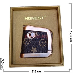 Зажигалка бензиновая Honest (BCZ791-1) в коже цвета в ассортименте - фото 202500